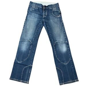 ABK Climbing Pants Blue Denim Double Knee Technical Jeans 30x31